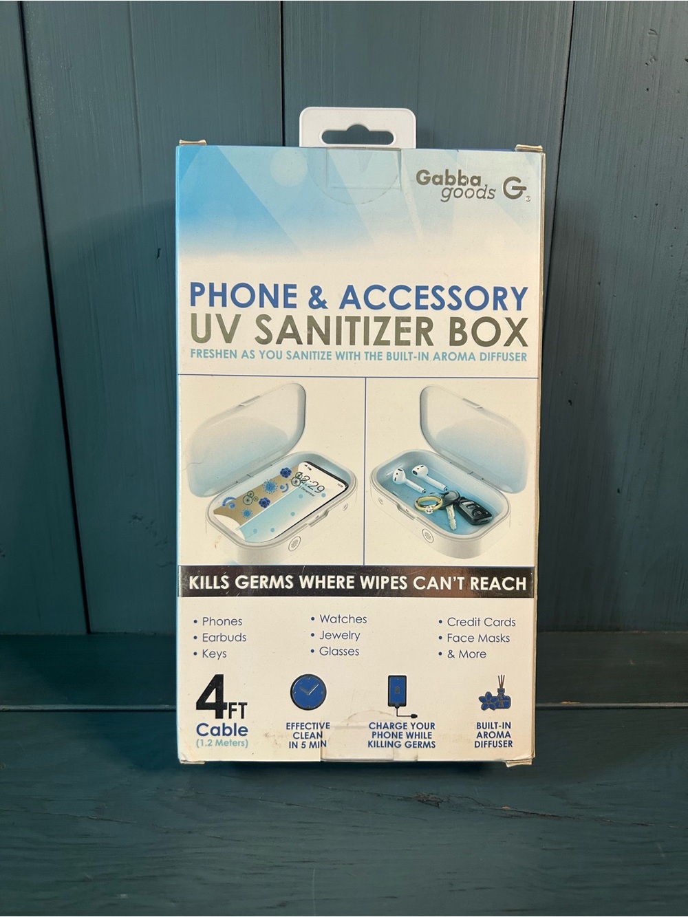 Gabba Goods White Phone & Accessory UV Sanitizer Box | New in Box